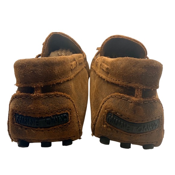 Minnetonka Mens Brown Suede Driving Moccasins Loafers Pebbled Sole Brown 10.5 - Picture 7 of 8